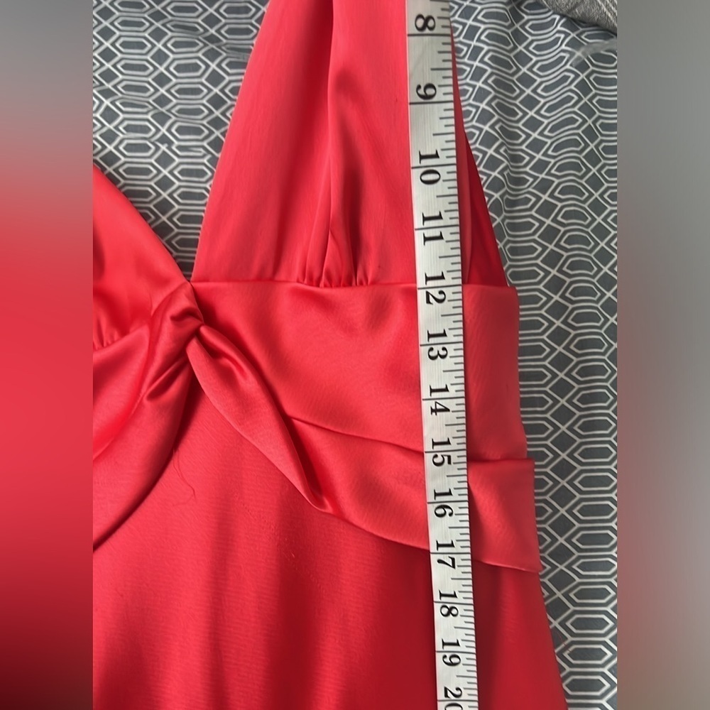 VTG Issue New York Coral Satin Slip Dress Bias Cut Cocktail Evening Glam Size - Picture 10 of 11